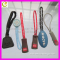 Custom shaped garment's rubber zip puller/custom Logo PVC cord zipper puller with logo